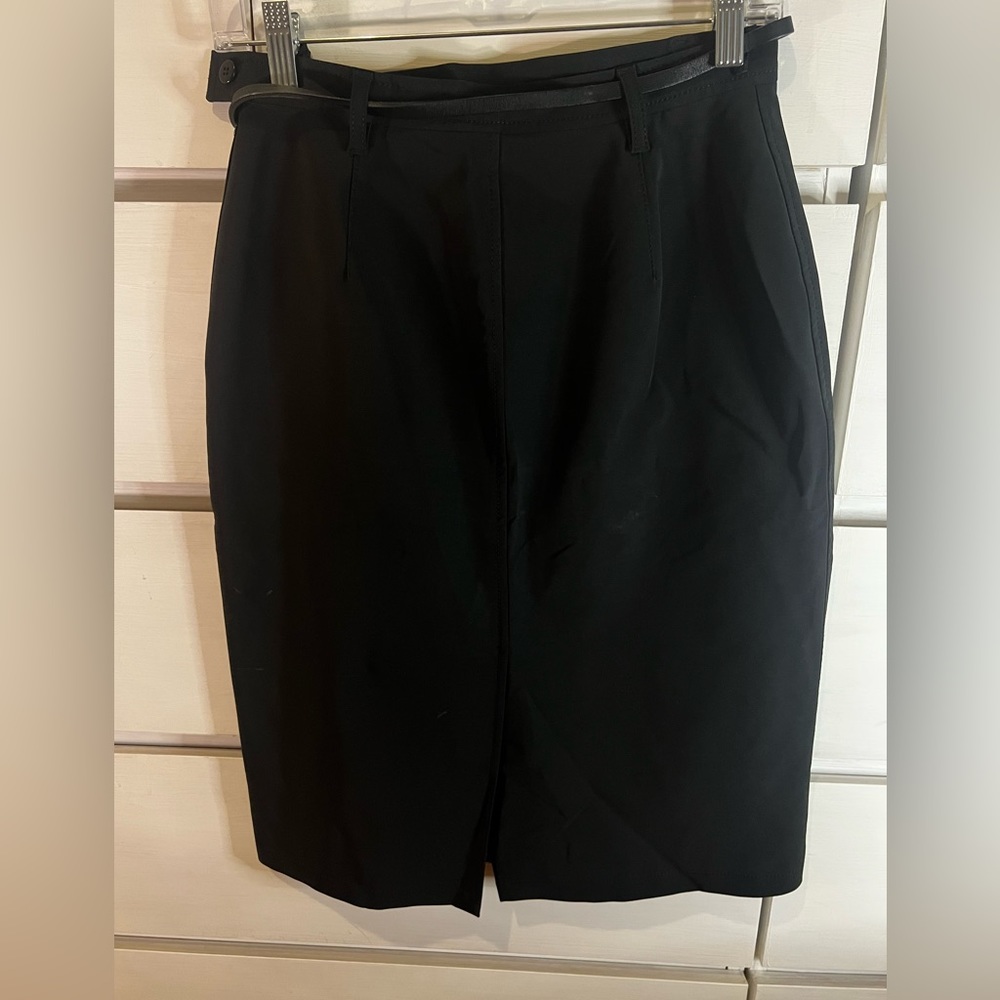 VINTAGE | Prada Pencil Nylon Skirt with Leather Belt Sz. 42